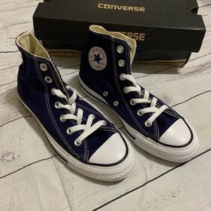 Navy converse high tops